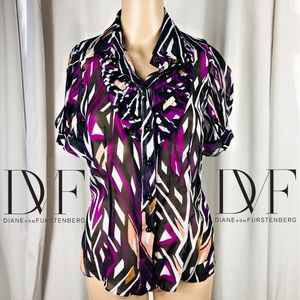 Diane Von Furstenberg Sheer Top Size XS